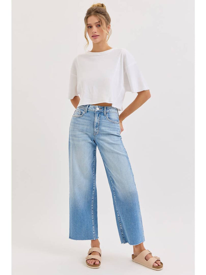 JOEY CROP WIDE LEG JEANS