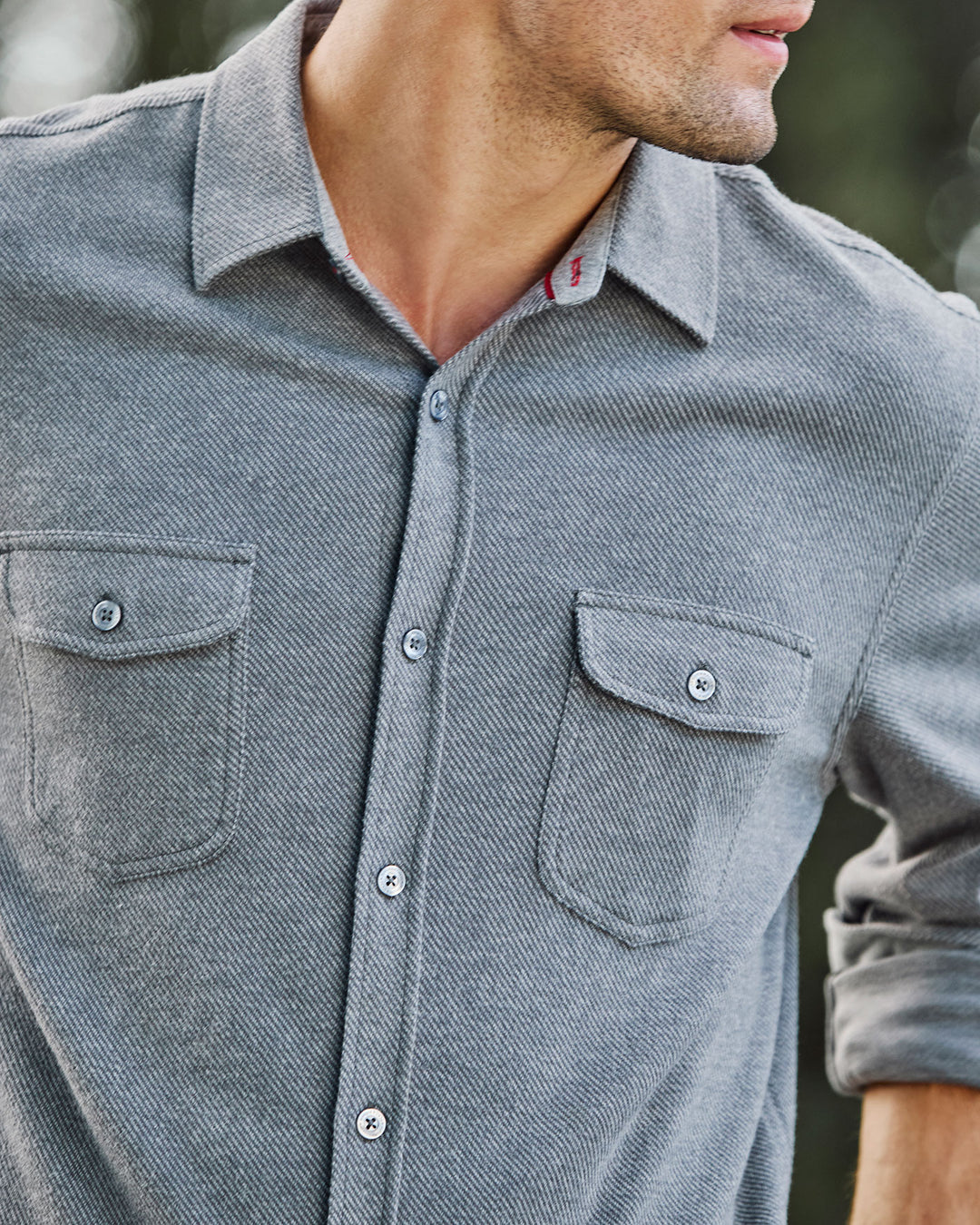 MEN'S CHARCOAL HERO STRETCH FLANNEL SHIRT