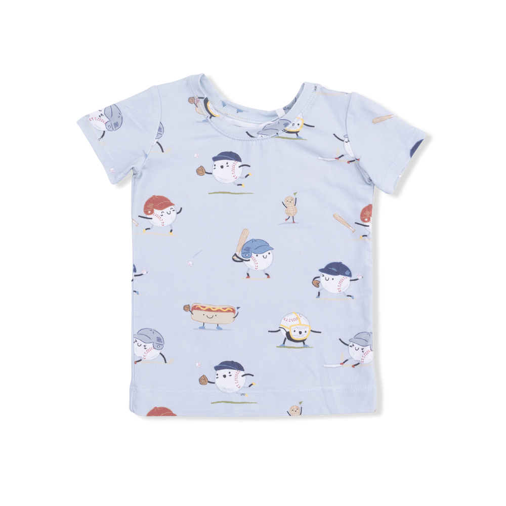 BASEBALLS PLAYING BASEBALL SHORT SLEEVE LOUNGEWEAR SET

