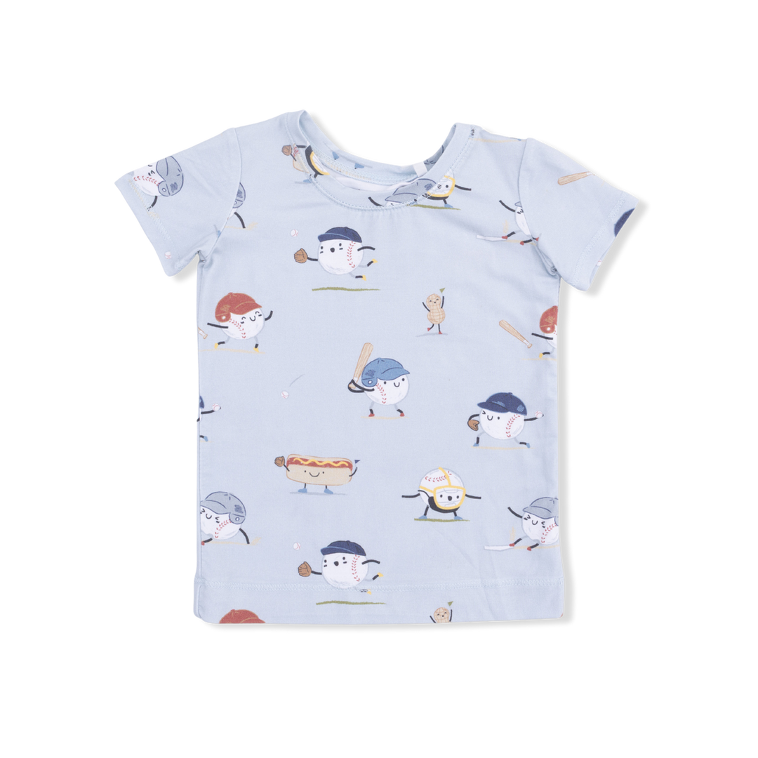 BASEBALLS PLAYING BASEBALL SHORT SLEEVE LOUNGEWEAR SET