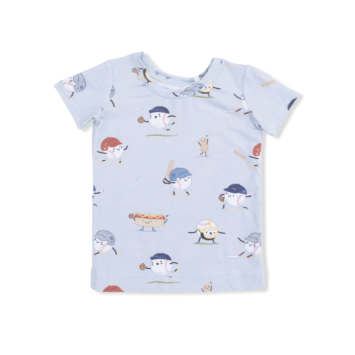 BASEBALLS PLAYING BASEBALL SHORT SLEEVE LOUNGEWEAR SET