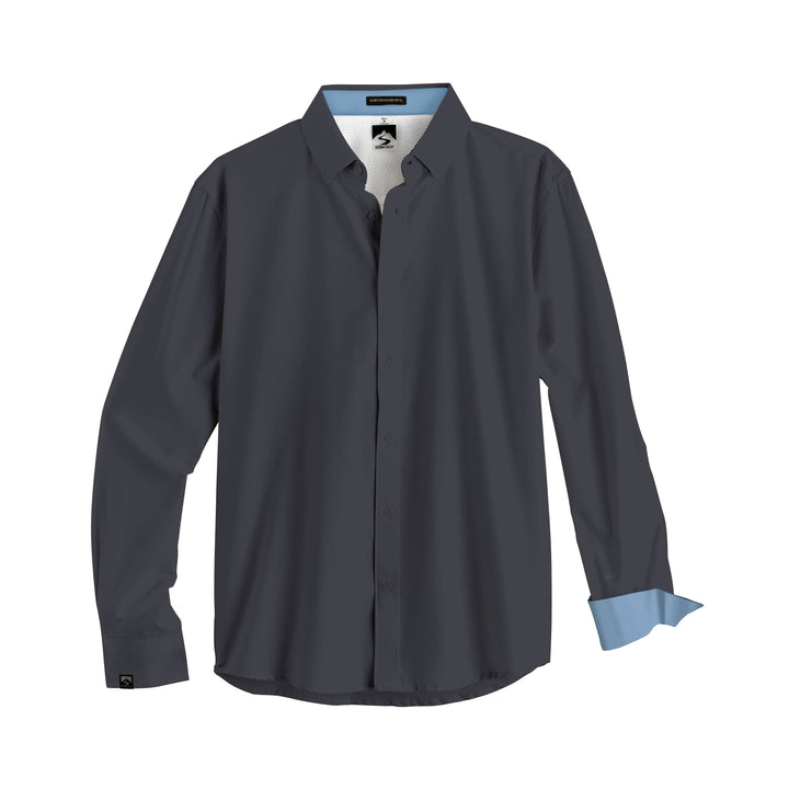 MEN'S IRON GREY WITH BLUE CUFF INFLUENCER SHIRT