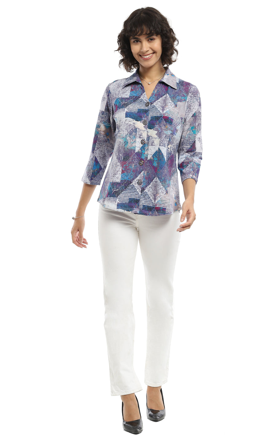 MAIDA PRINT BUTTON SHIRT
