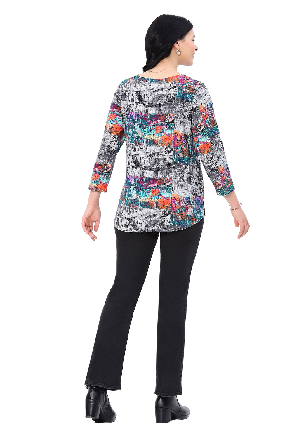PEGGY PRINT SCOOP NECK TOP
