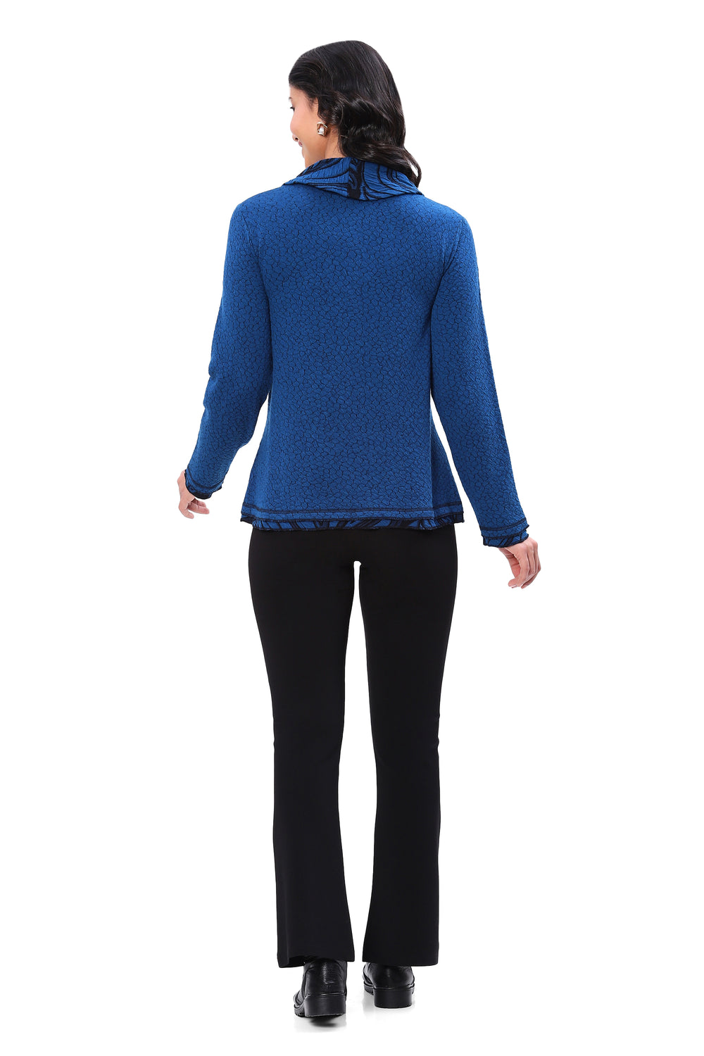 PAXTON TEXTURED COWL NECK TOP
