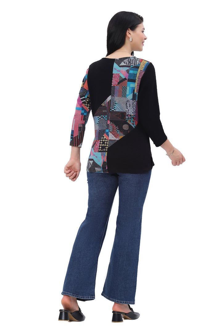 MAMIE 3/4 SLEEVE V-NECK TOP