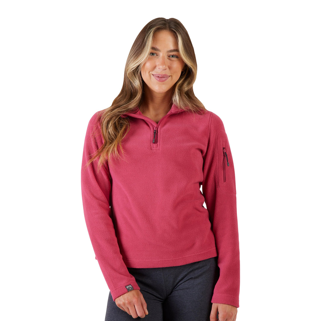 DEEP MAGENTA PINK FIRESIDE 1/4 ZIP FLEECE