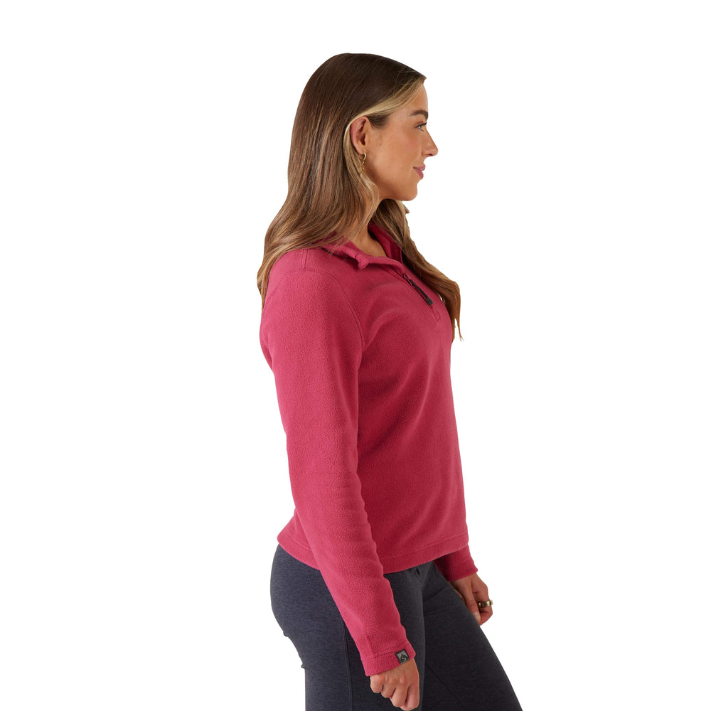 DEEP MAGENTA PINK FIRESIDE 1/4 ZIP FLEECE

