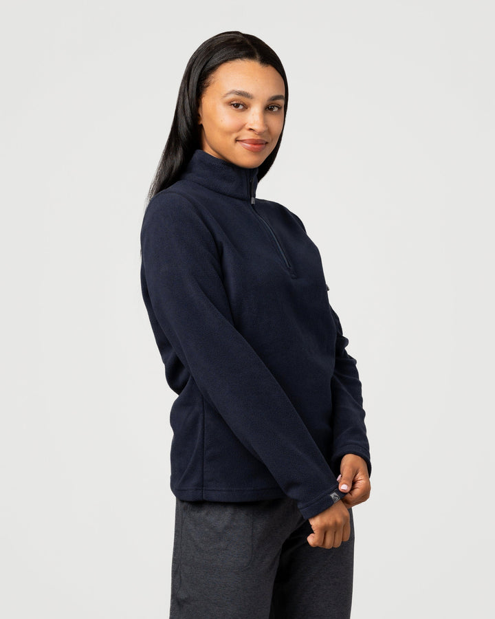 NAVY FIRESIDE 1/4 ZIP FLEECE