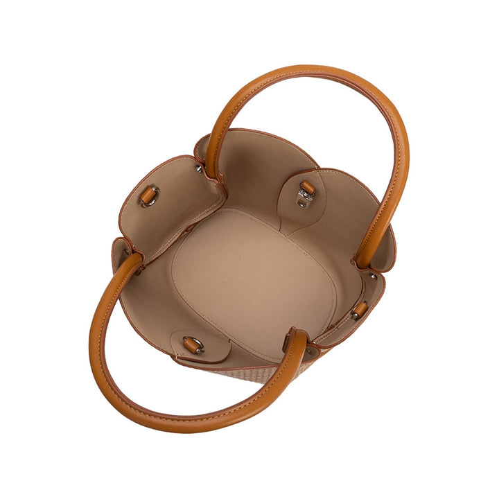 ZARA RAFFIA TULIP TOP HANDLE HANDBAG