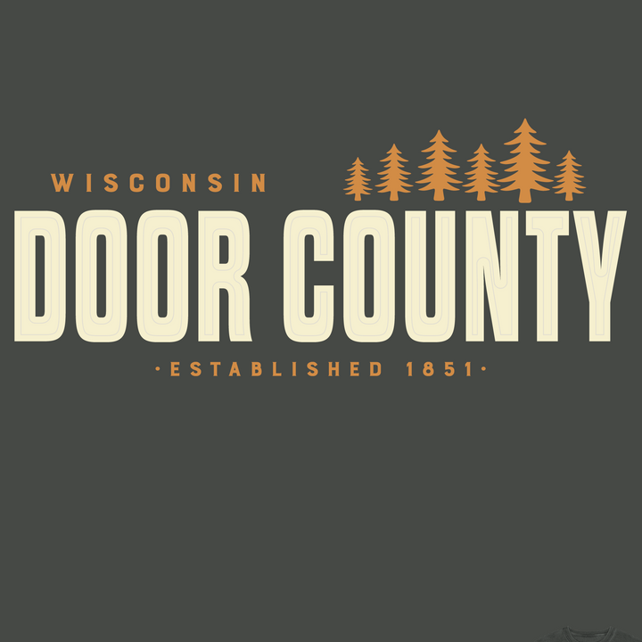 CINDER DOOR COUNTY KISMET PINES APPLIQUE CREW SWEATHSHIRT