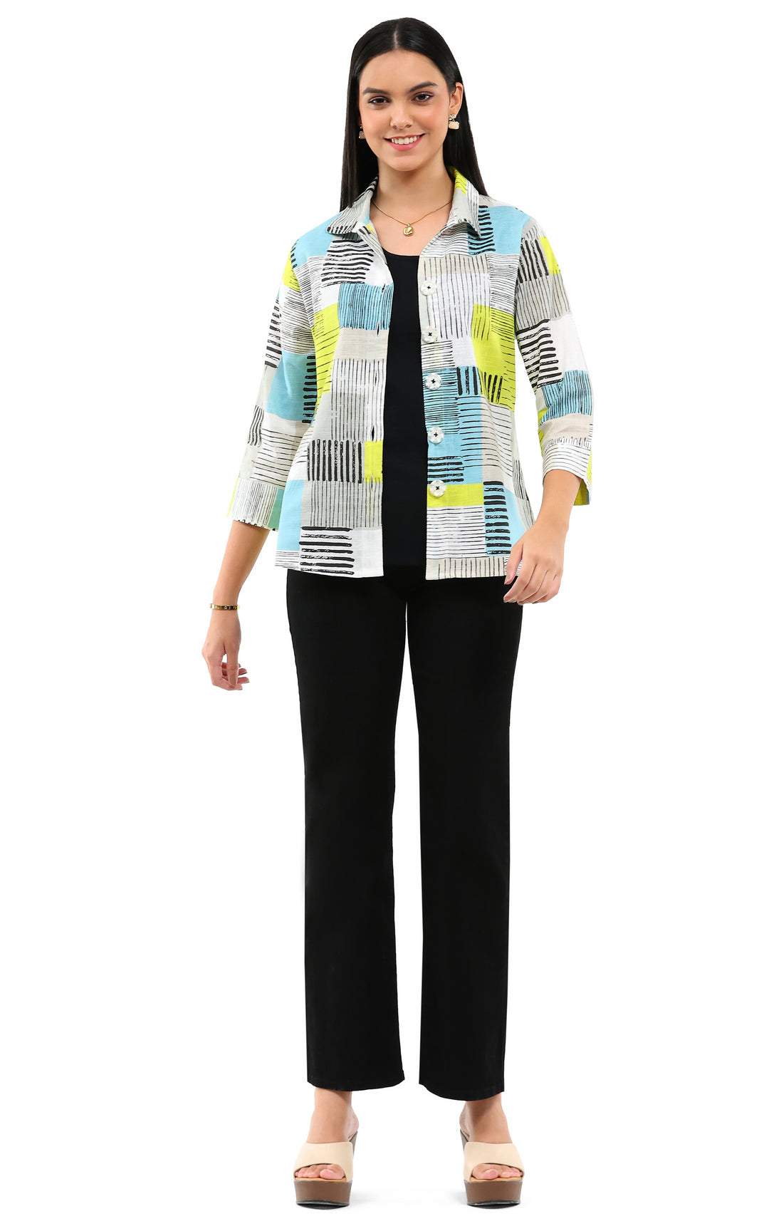 ANKA 5 BUTTON PRINT SHIRT