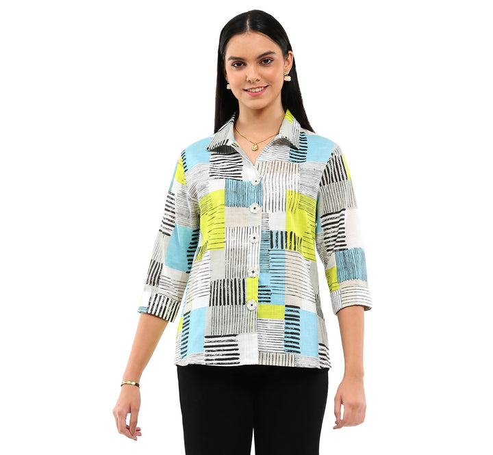 ANKA 5 BUTTON PRINT SHIRT