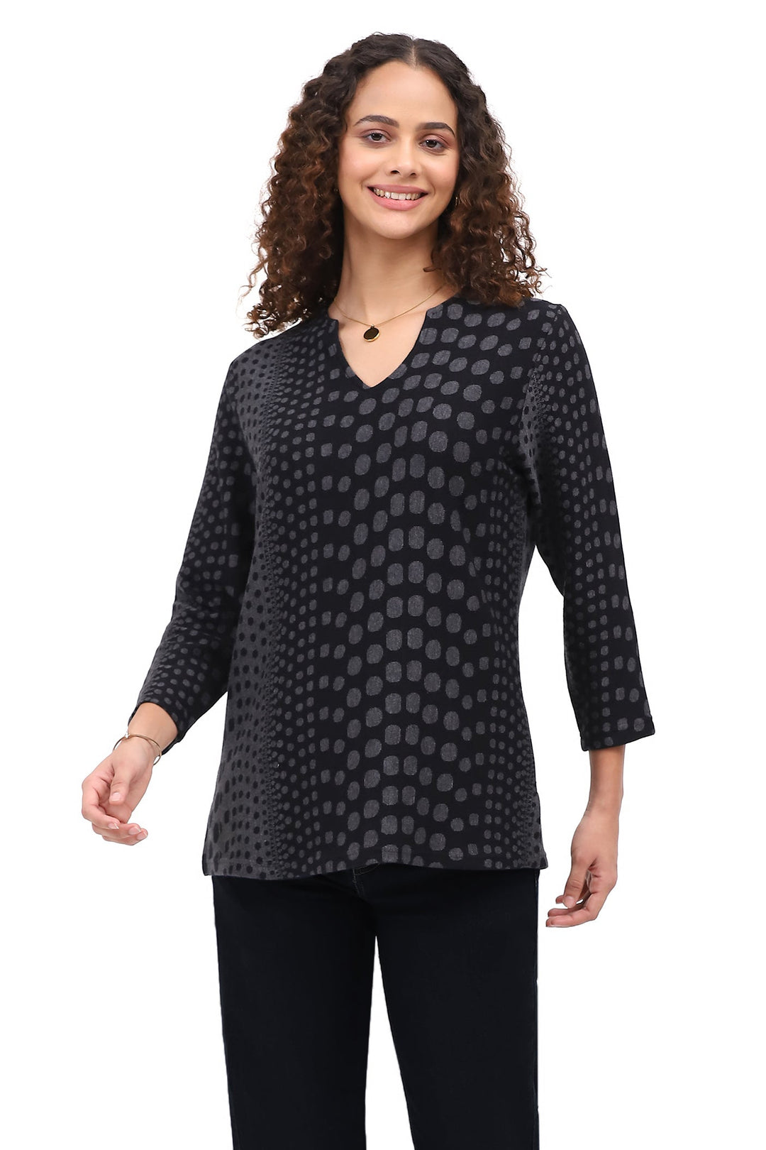 CINDY MULTI CIRCLE PRINT TOP