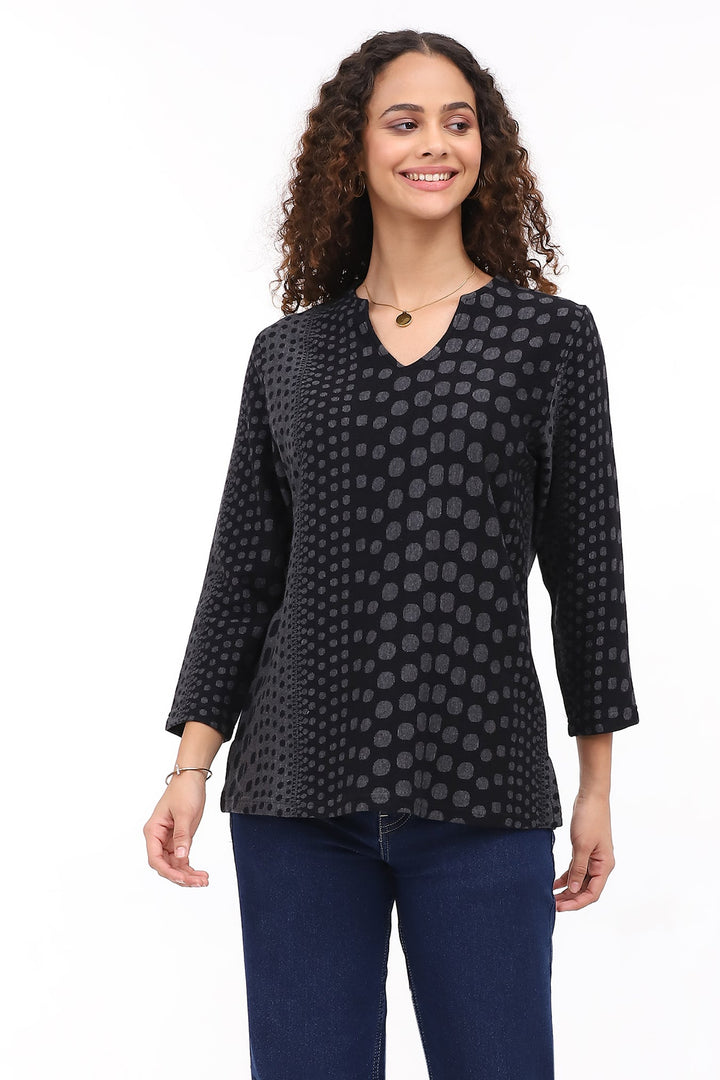 CINDY MULTI CIRCLE PRINT TOP