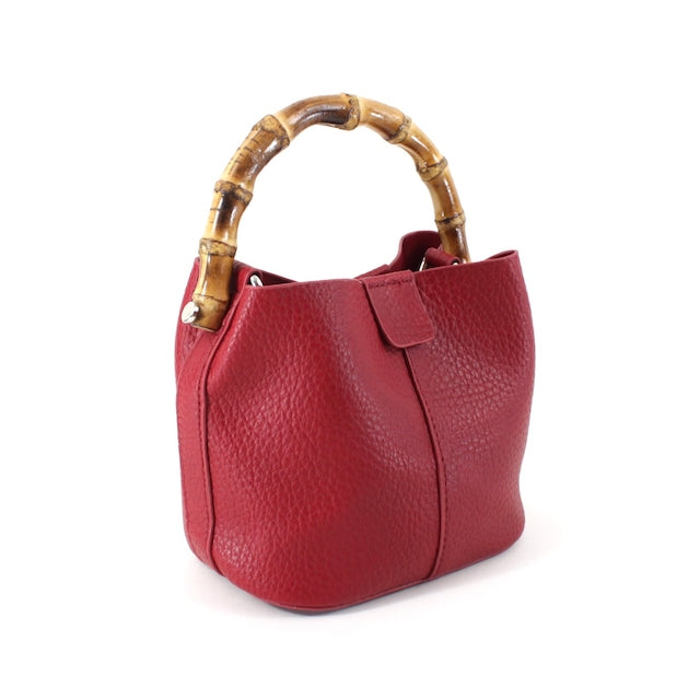 GIGI RED BAMBOO HANDLE BAG