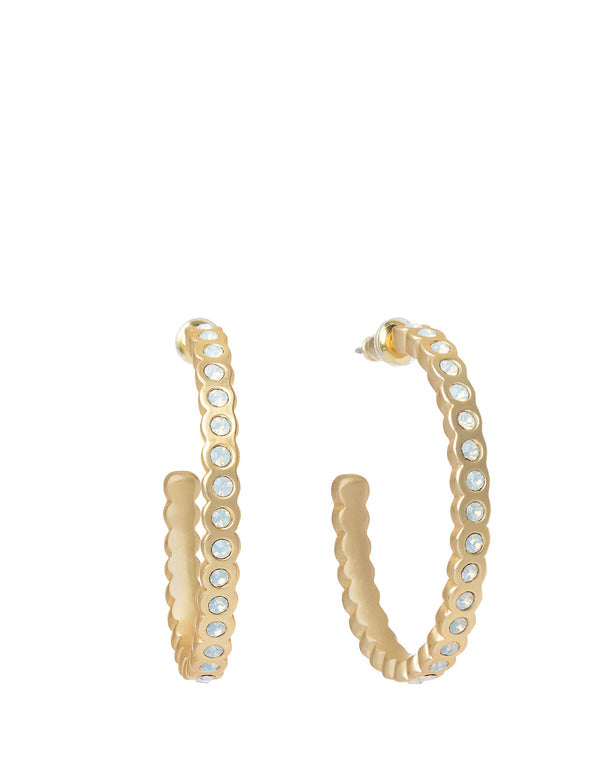 CHAMBERS GOLD & WHITE OPAL HOOP EARRINGS
