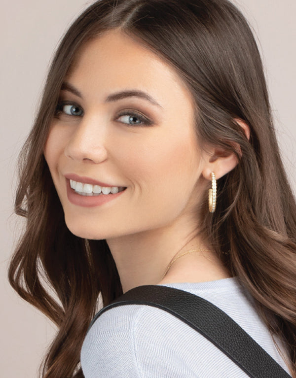 CHAMBERS GOLD & WHITE OPAL HOOP EARRINGS
