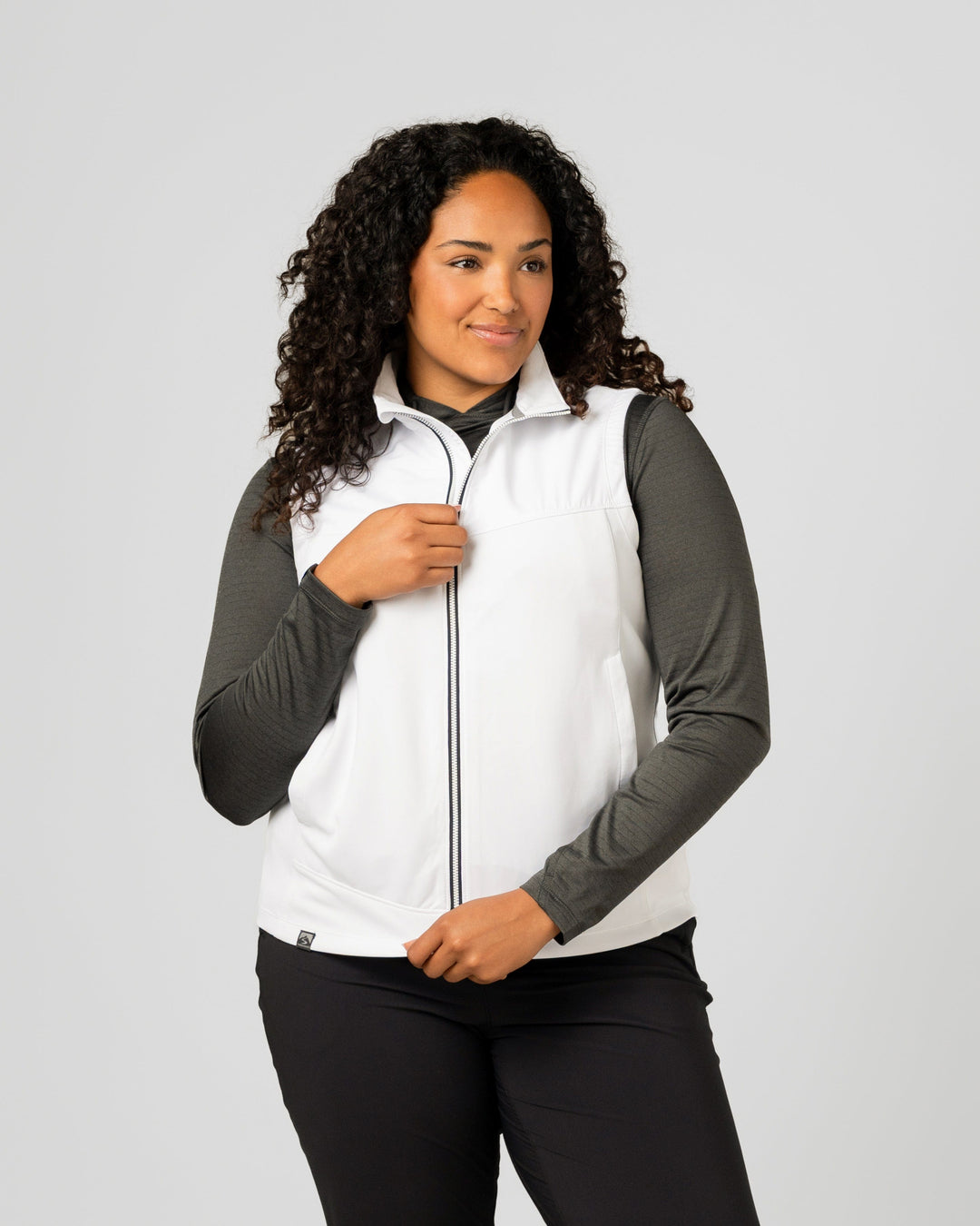 WHITE TIEBREAKER II INTERLOCK FULL ZIP VEST