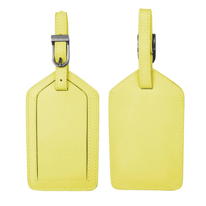 MELLOW YELLOW LEATHER LUGGAGE TAG