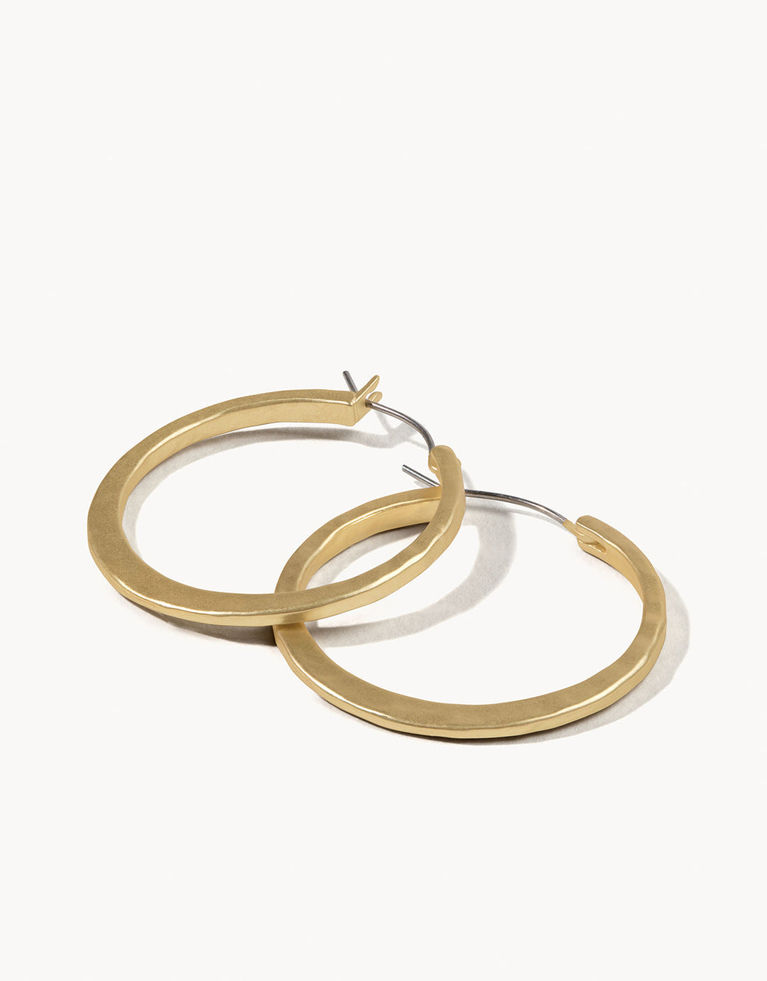 GOLD TEXTURED HOOP EARRINGS