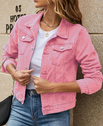 STAY BEAUTIFUL WASHED PINK DENIM JACKET