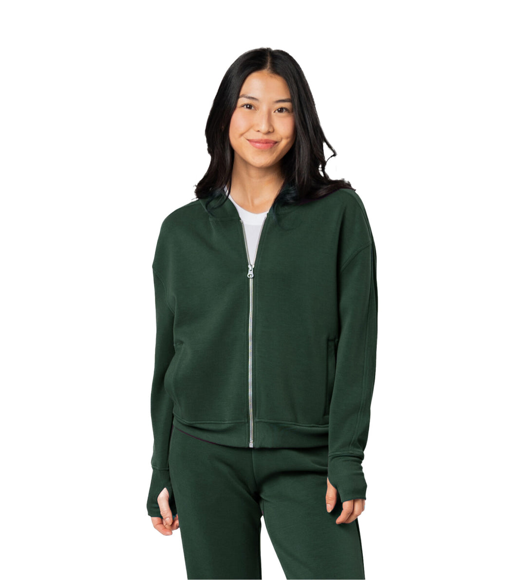 SPRUCE GREEN COMFORT ZONE FULL ZIP HOODIE