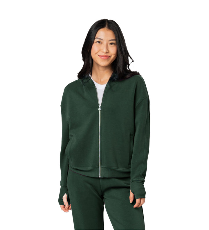 SPRUCE GREEN COMFORT ZONE FULL ZIP HOODIE