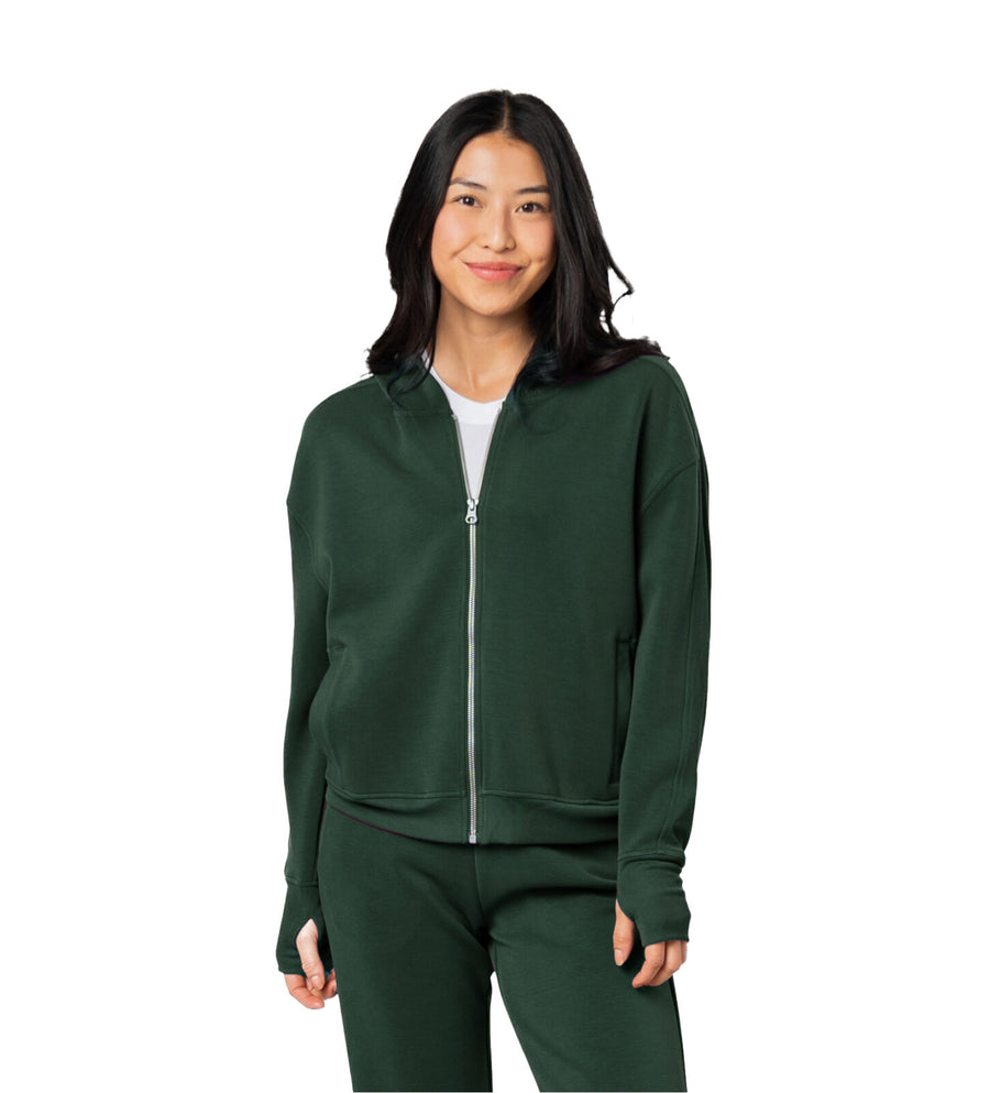 SPRUCE GREEN COMFORT ZONE FULL ZIP HOODIE
