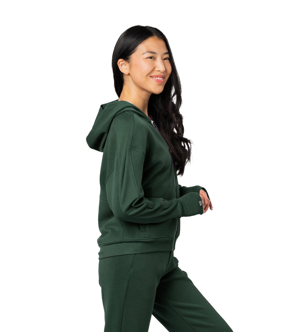 SPRUCE GREEN COMFORT ZONE FULL ZIP HOODIE
