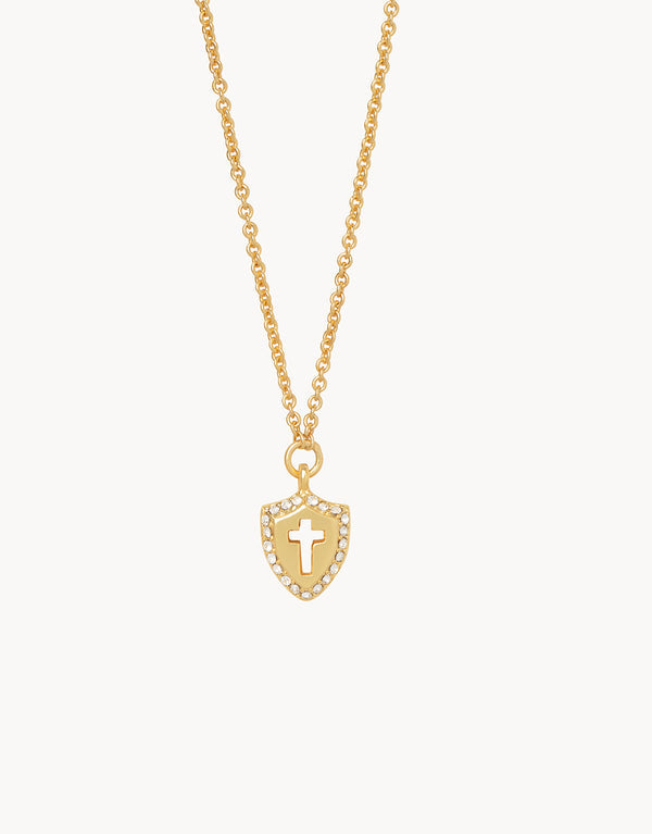 FAITH OVER FEAR GOLD CROSS NECKLACE
