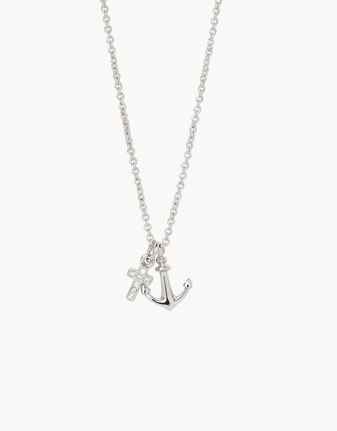 SILVER SEA LA VIE IT IS WELL CROSS/ANCHOR NECKLACE