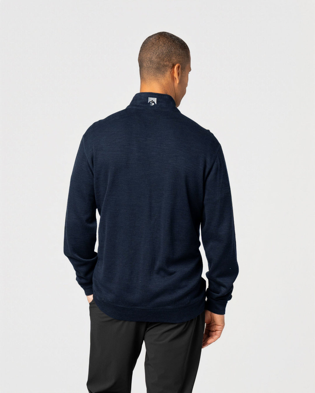 MEN'S NAVY COTTON BAMBOO SHORELINER 1/4 ZIP