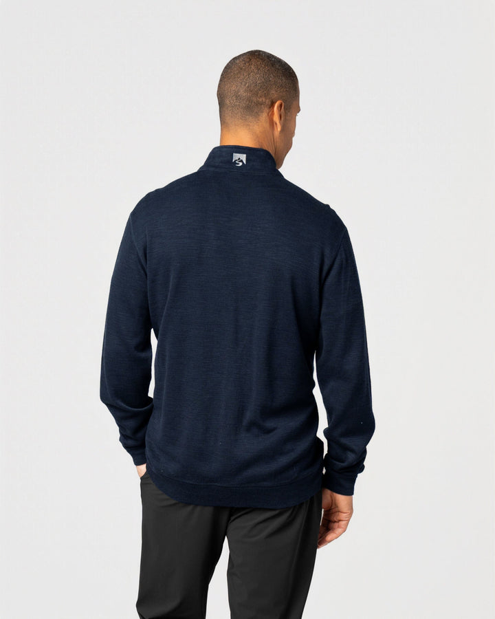 MEN'S NAVY COTTON BAMBOO SHORELINER 1/4 ZIP