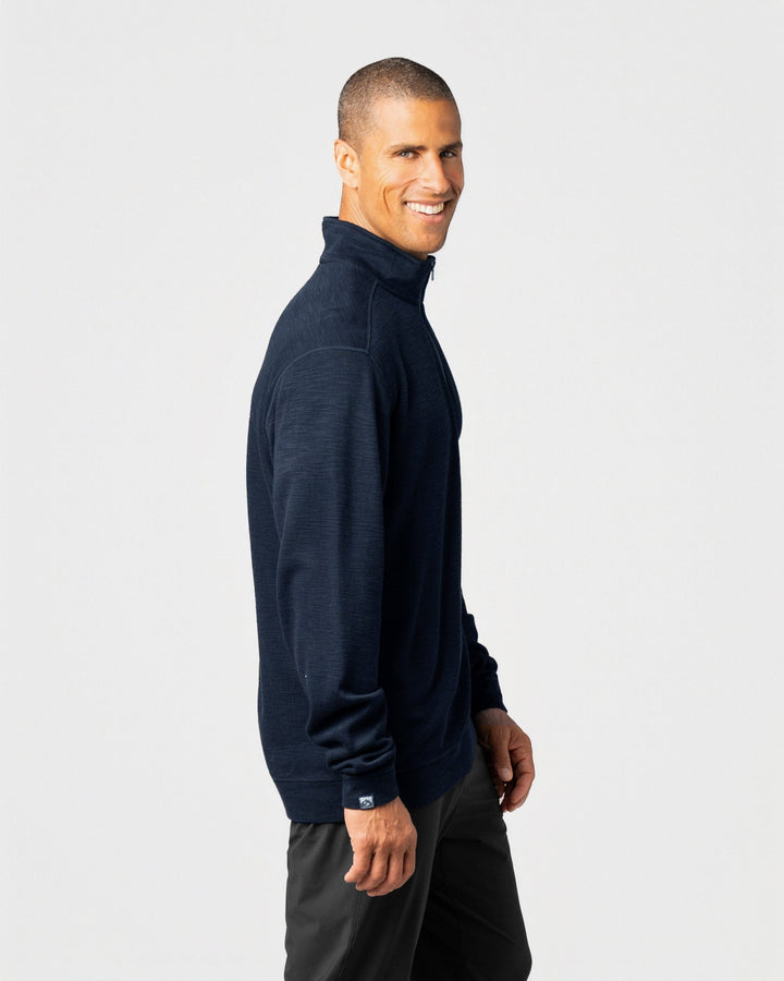 MEN'S NAVY COTTON BAMBOO SHORELINER 1/4 ZIP