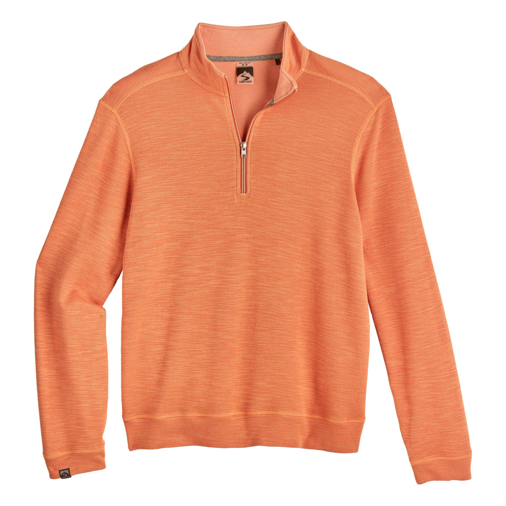 MEN'S CLAY ORANGE COTTON BAMBOO SHORELINER 1/4 ZIP

