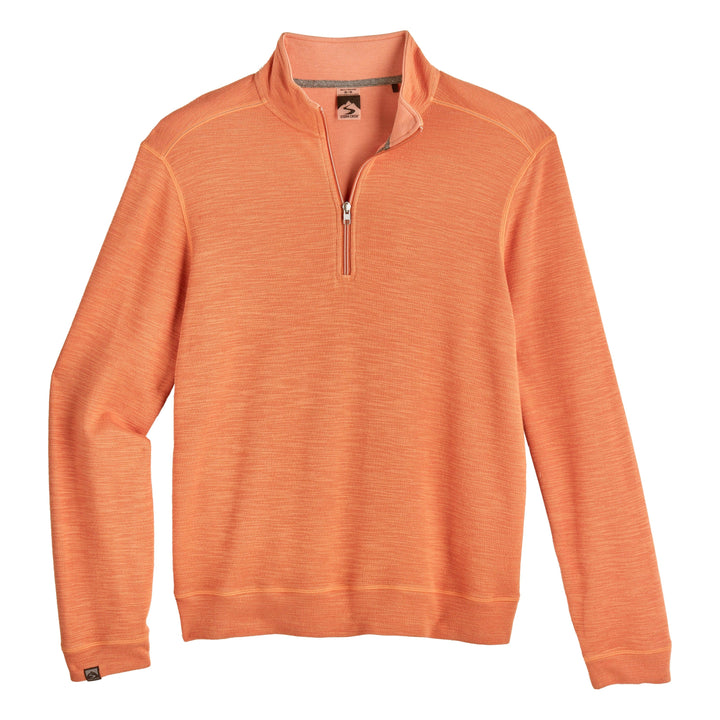 MEN'S CLAY ORANGE COTTON BAMBOO SHORELINER 1/4 ZIP