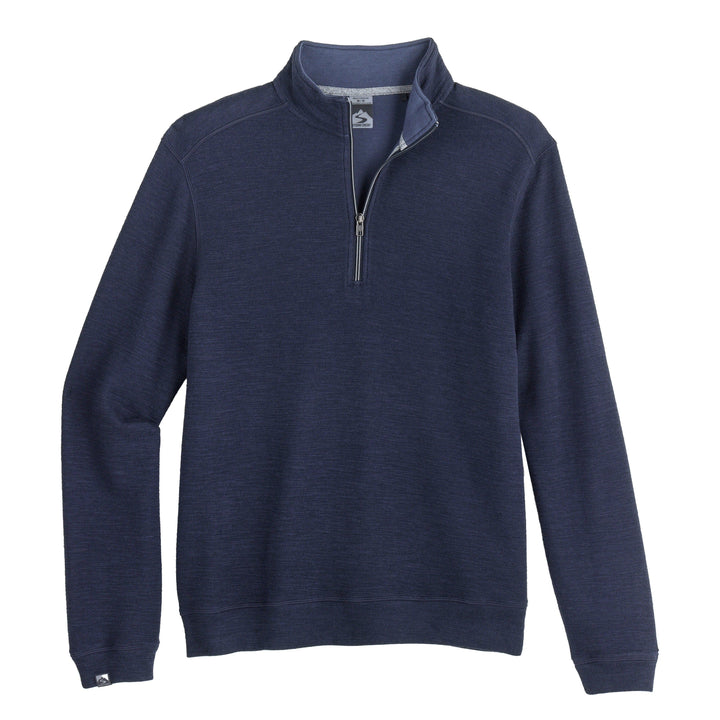 MEN'S NAVY COTTON BAMBOO SHORELINER 1/4 ZIP
