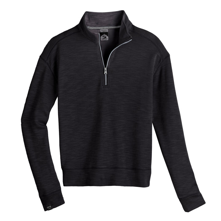 BLACK COTTON BAMBOO SHORELINER 1/4 ZIP