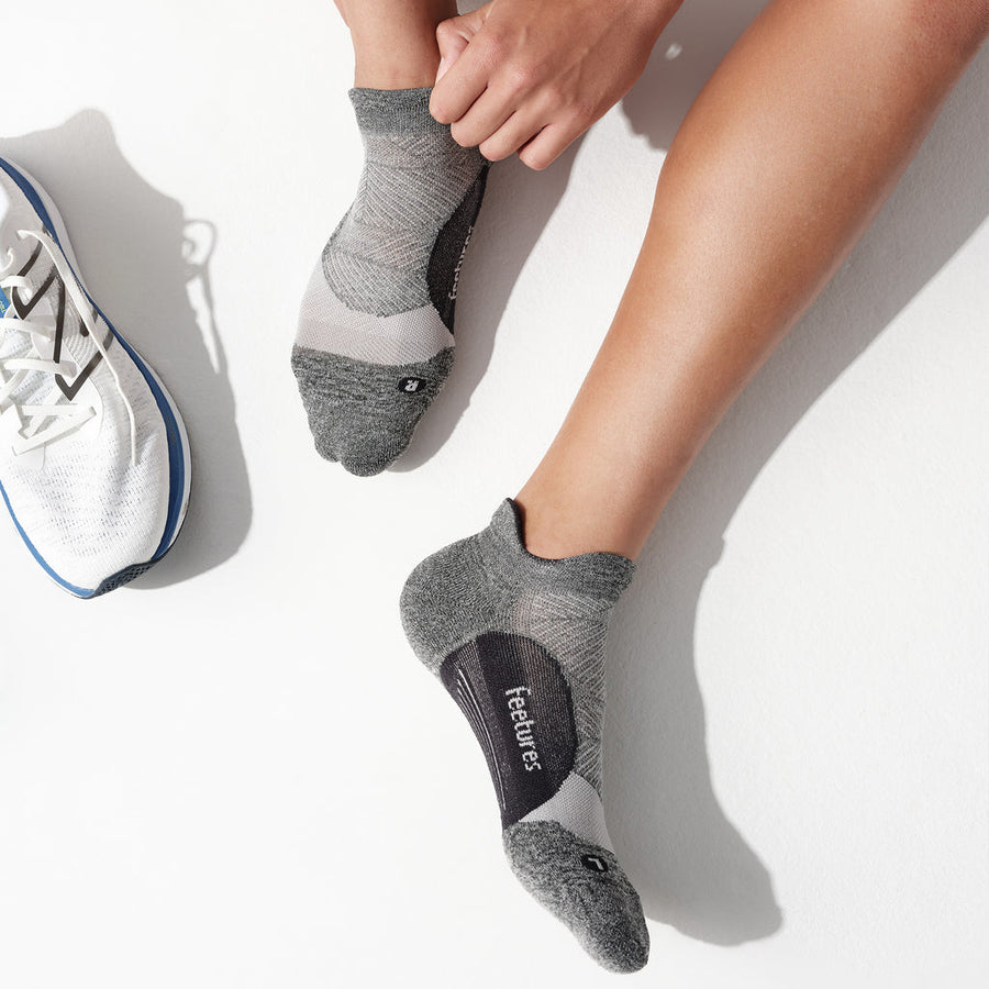 ELITE GRAY LIGHT CUSHION TAB NO SHOW SOCKS
