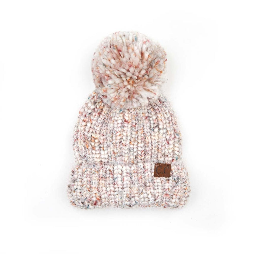 IVORY SPECKLED POM HAT
