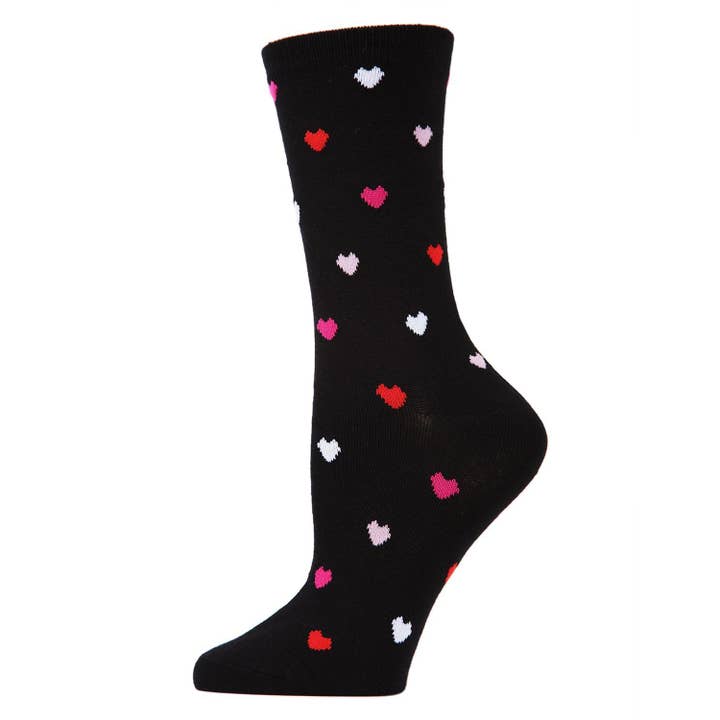 DELICATE HEARTS BAMBOO CREW SOCKS
