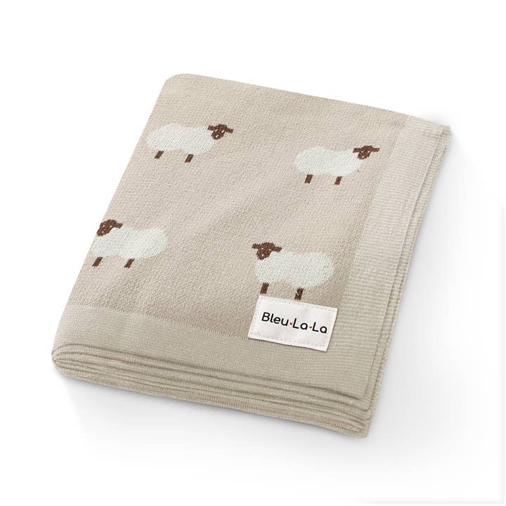 TAUPE SHEEP LUXURY COTTON BLANKET
