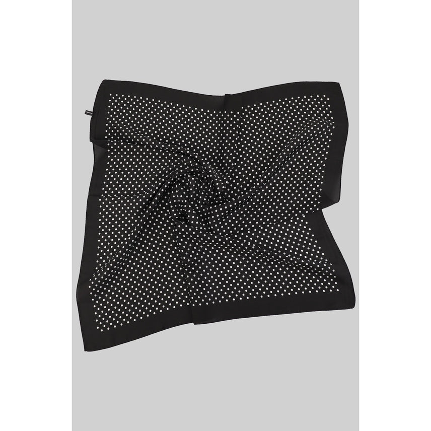 BLACK PIN DOT SMALL SQUARE SCARF