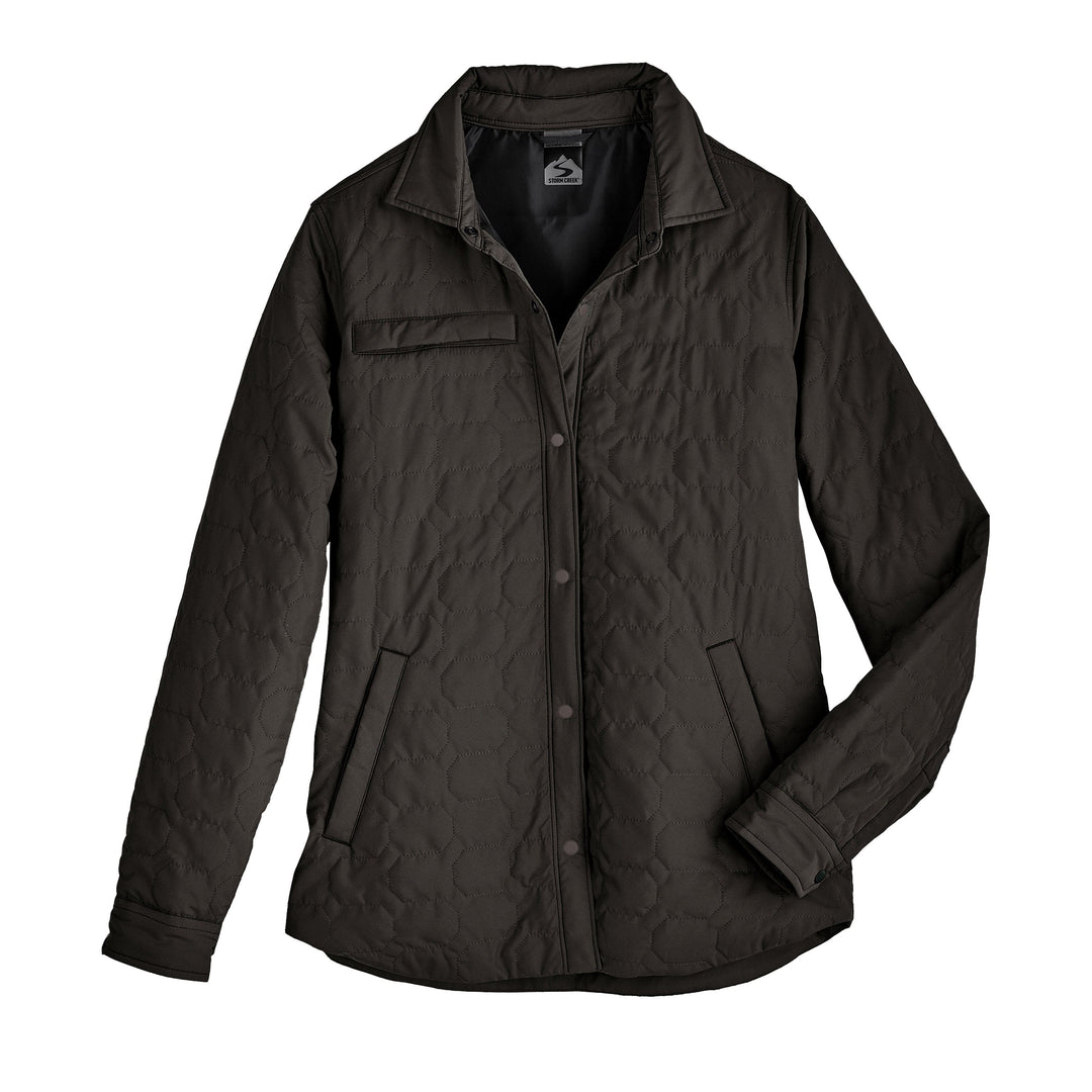 ESPRESSO ARTISAN QUILTED SHIRT JACKET