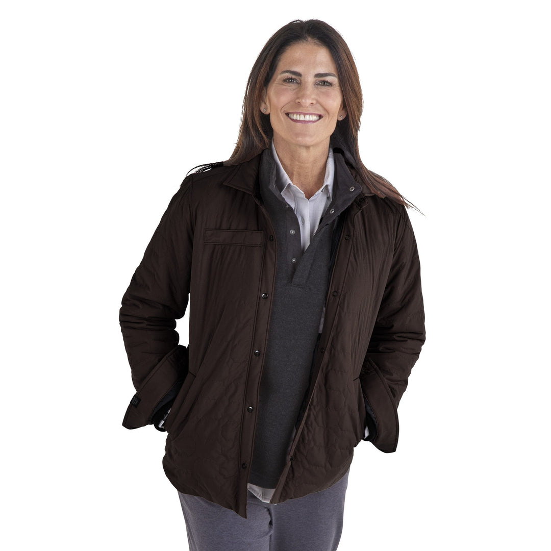 ESPRESSO ARTISAN QUILTED SHIRT JACKET