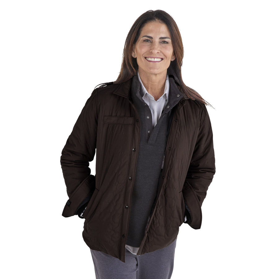 ESPRESSO ARTISAN QUILTED SHIRT JACKET
