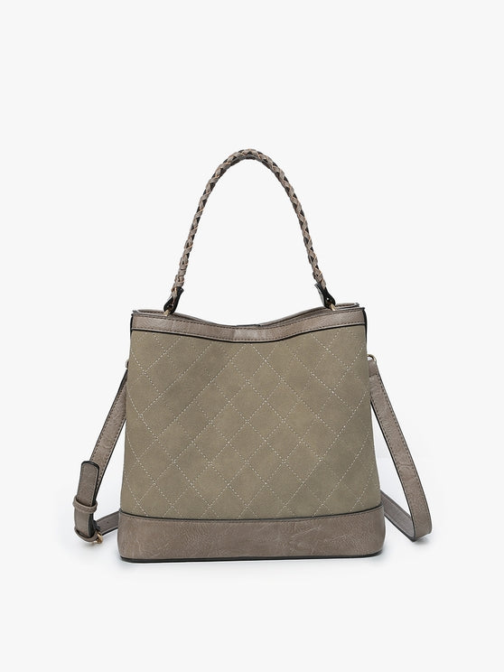 TAUPE MILLIE QUILTED SATCHEL