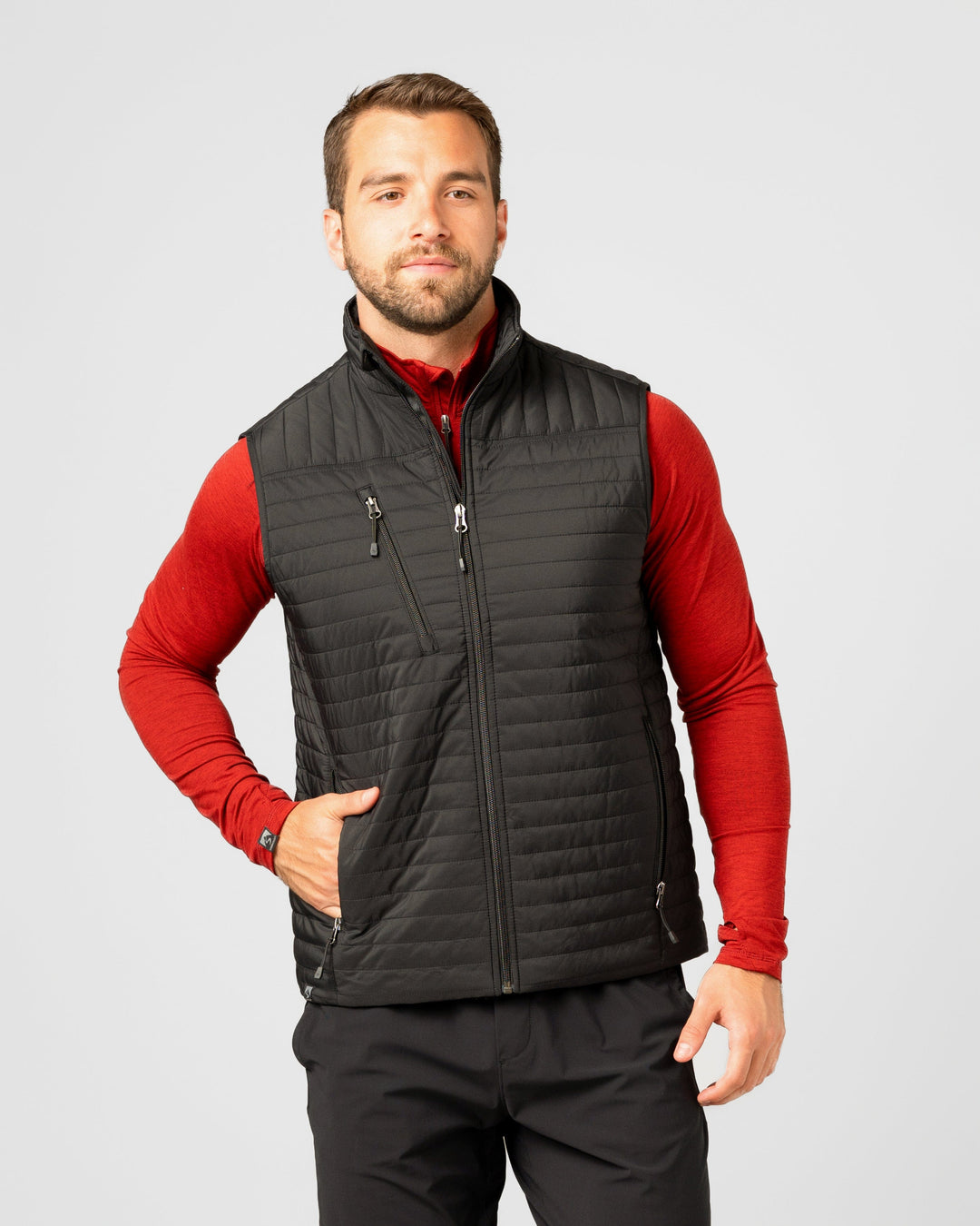 MEN'S BLACK FRONT RUNNER VEST