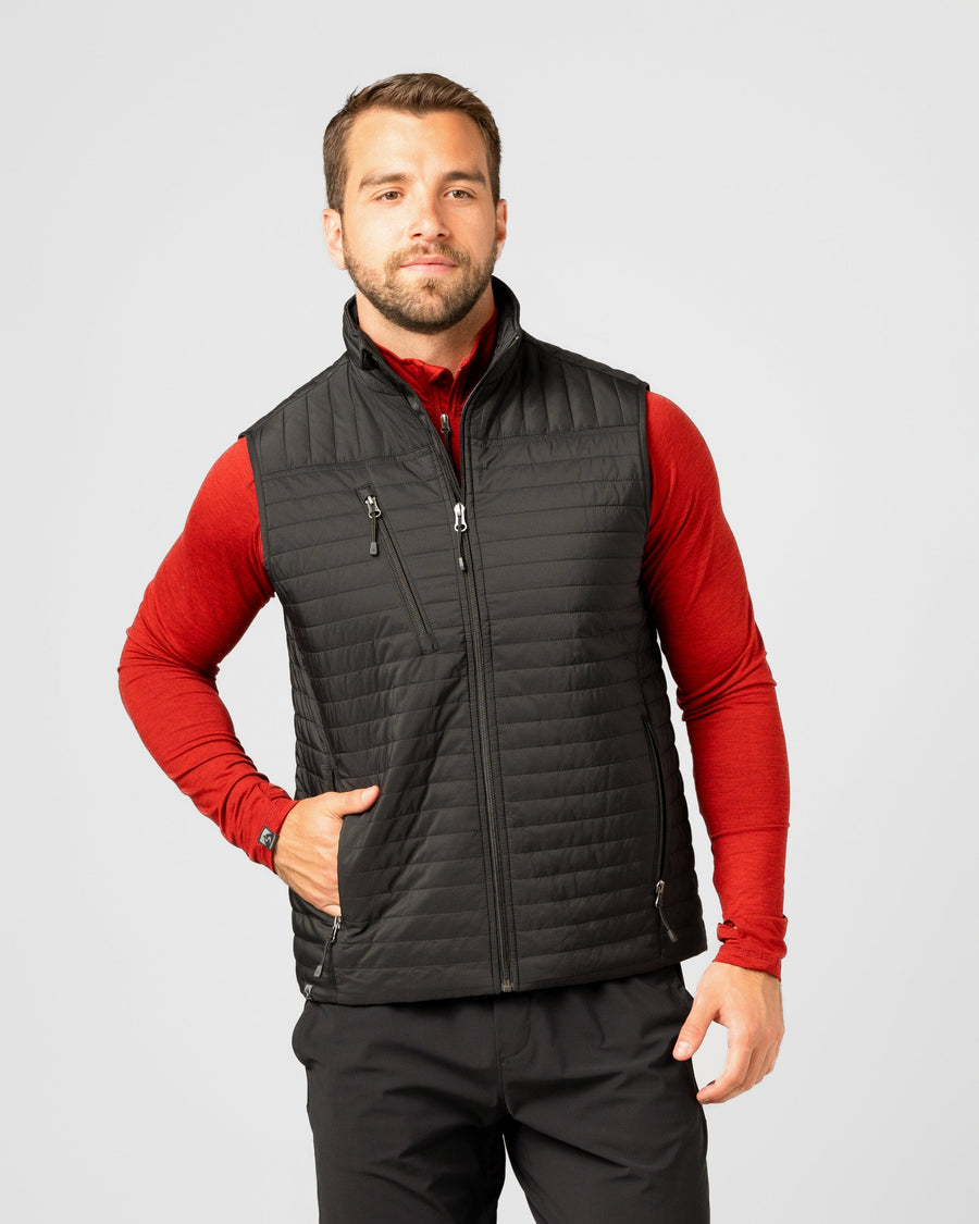 MEN'S BLACK FRONT RUNNER VEST

